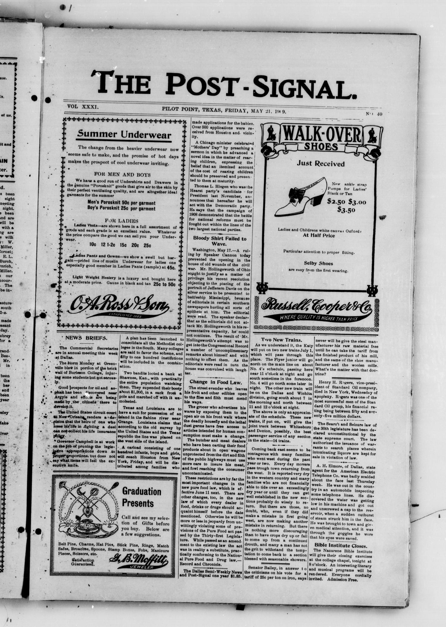 The PostSignal (Pilot Point, Tex.), Vol. 31, No. 40, Ed. 1 Friday, May