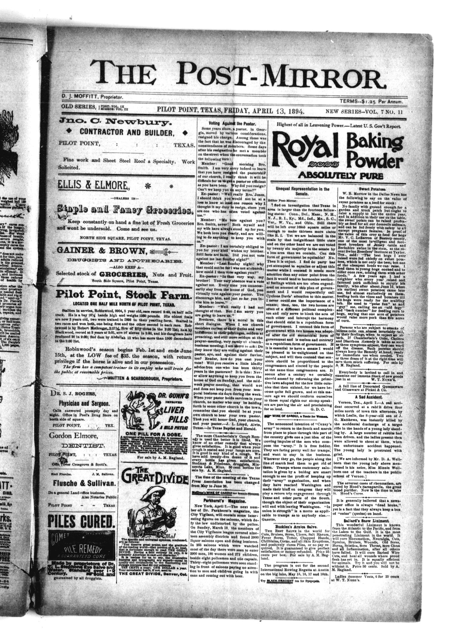 The PostMirror. (Pilot Point, Tex.), Vol. 7, No. 11, Ed. 1 Friday