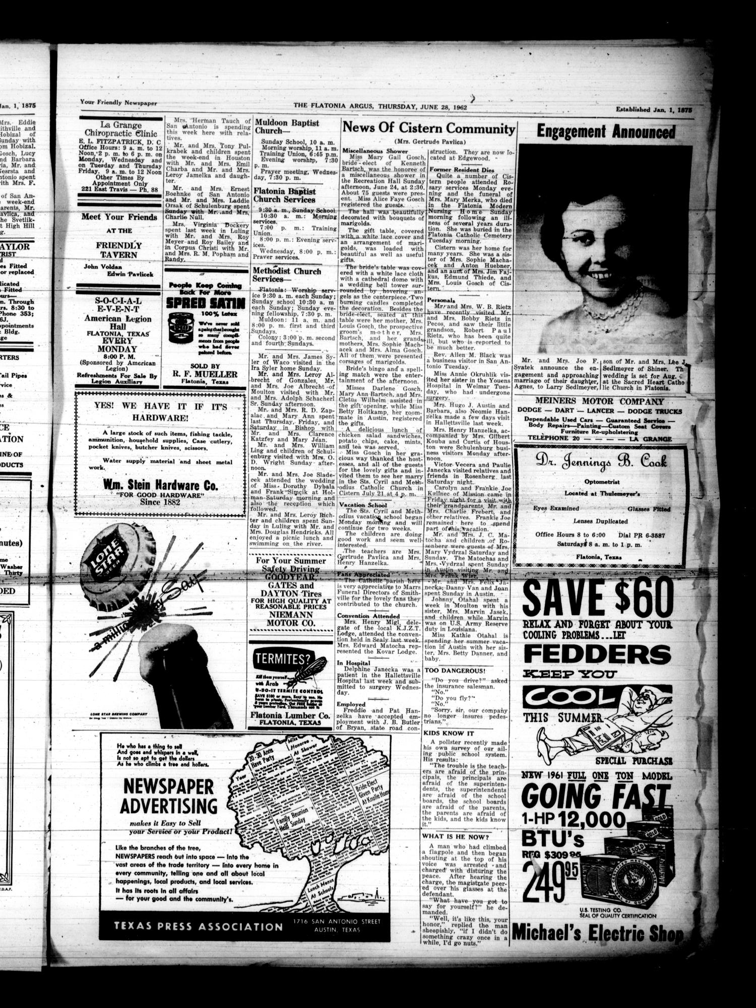 The Flatonia Argus (Flatonia, Tex.), Vol. 87, No. 26, Ed. 1 Thursday