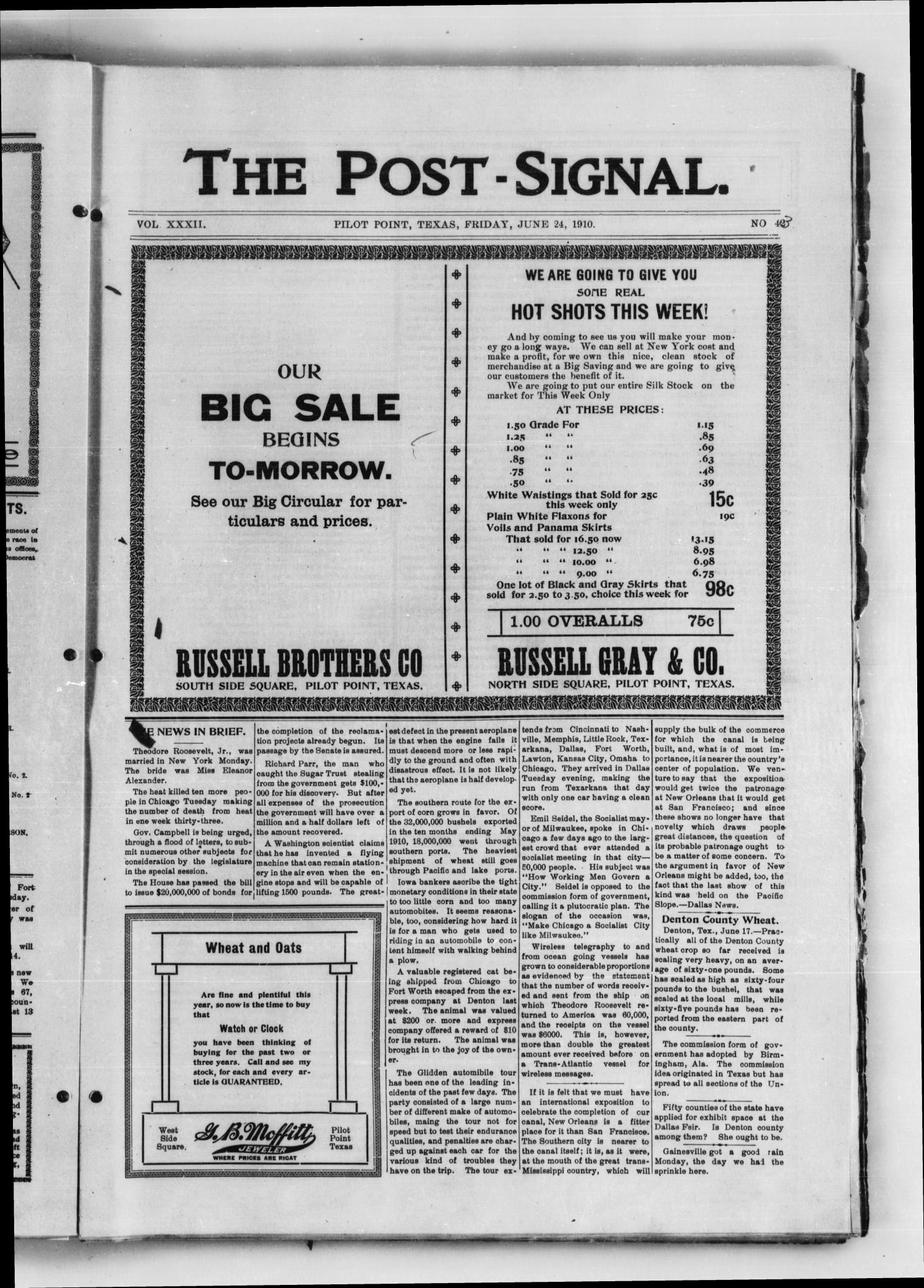 The PostSignal. (Pilot Point, Tex.), Vol. 32, No. 42, Ed. 1 Friday