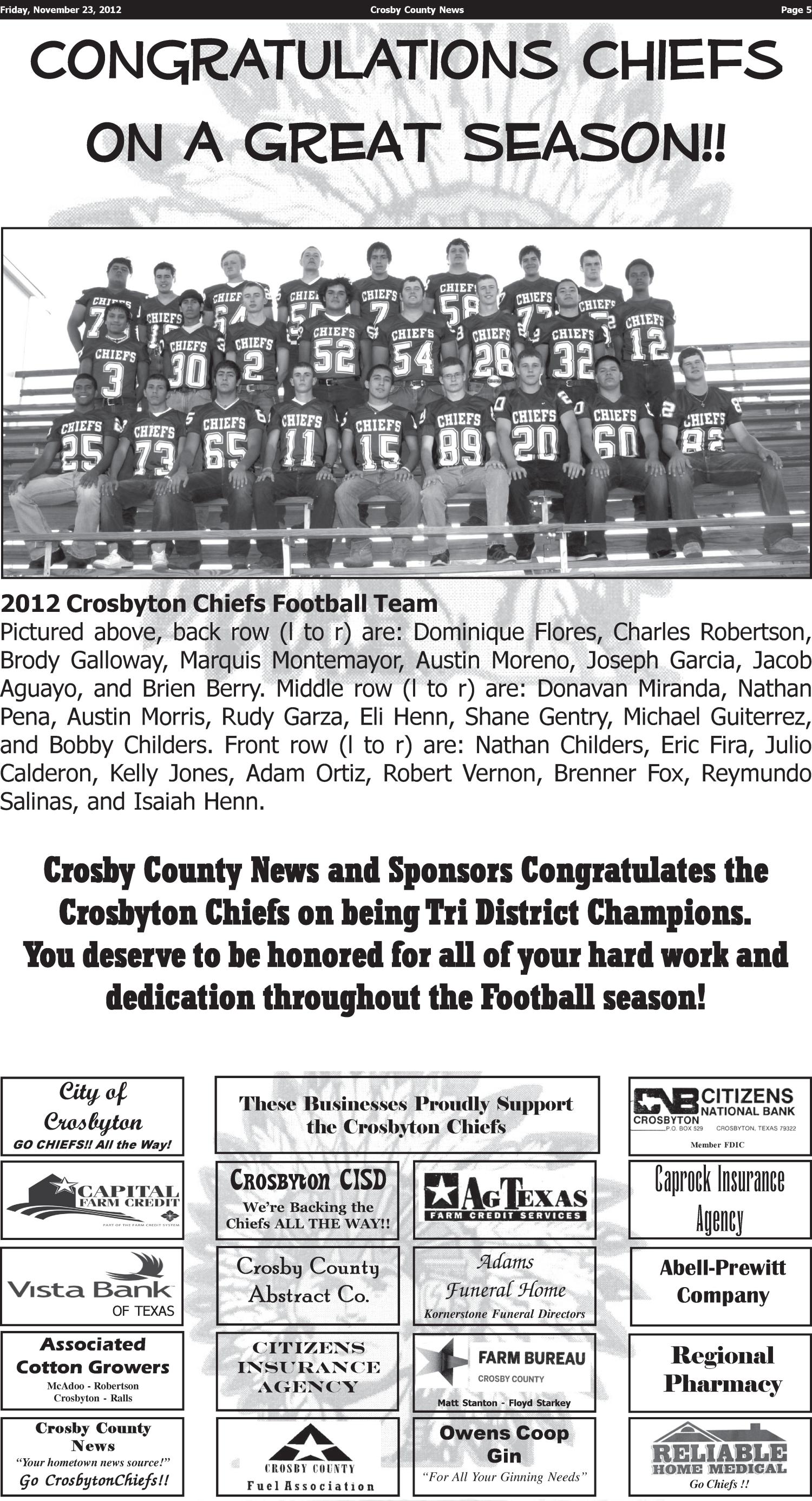 Crosby County News (Ralls, Tex.), Vol. 125, No. 46, Ed. 1 Friday