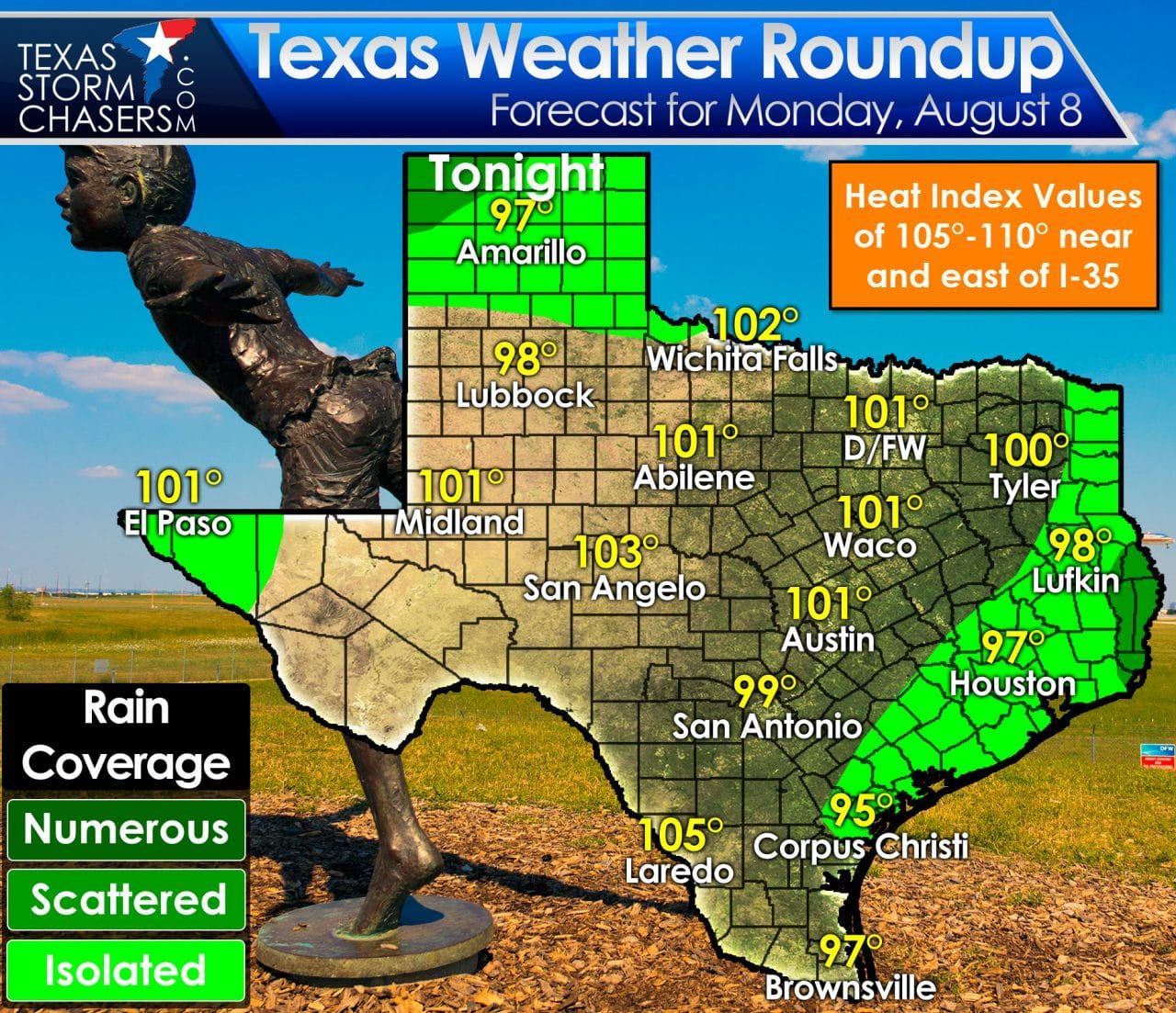 Some Afternoon Storms Possible; Better Rain Chances with Cool Front by