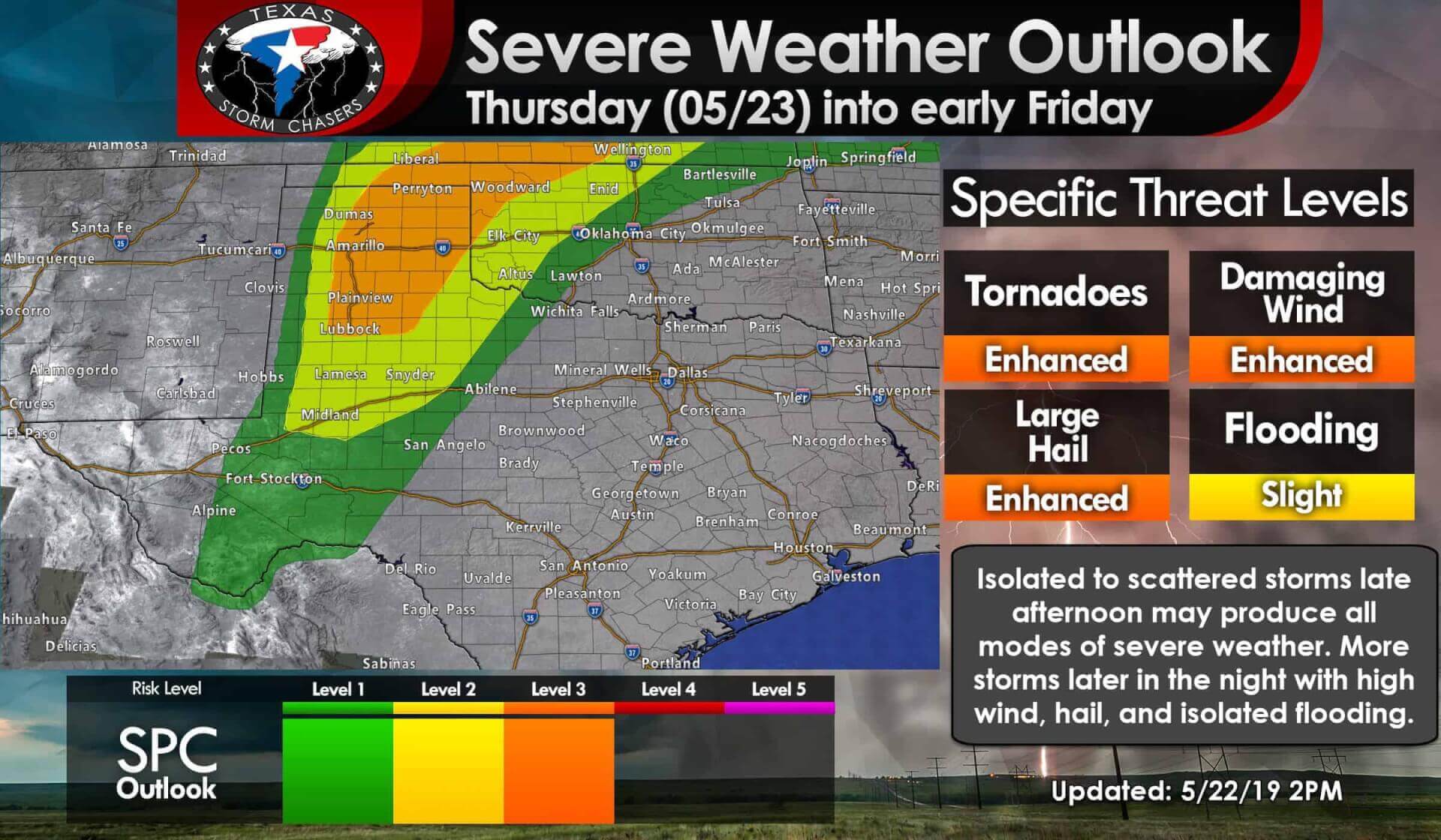 Level 3 Severe Weather Risk Today in the Texas Panhandle & West Texas