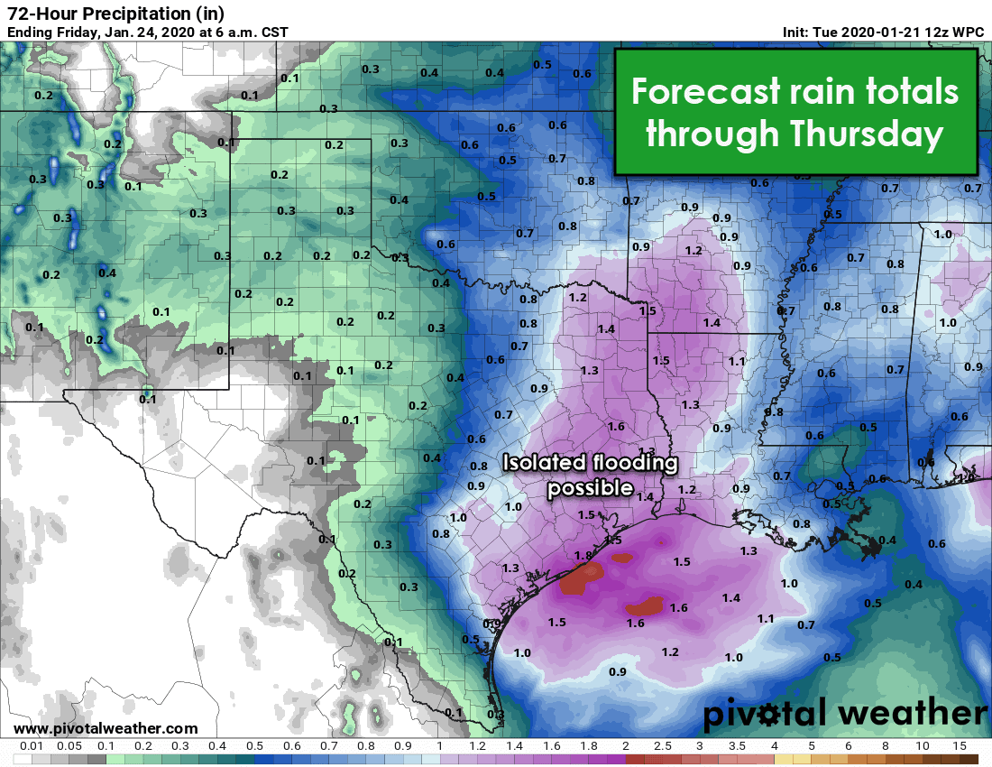 Widespread rain for nearly all of Texas over the coming two days; brief
