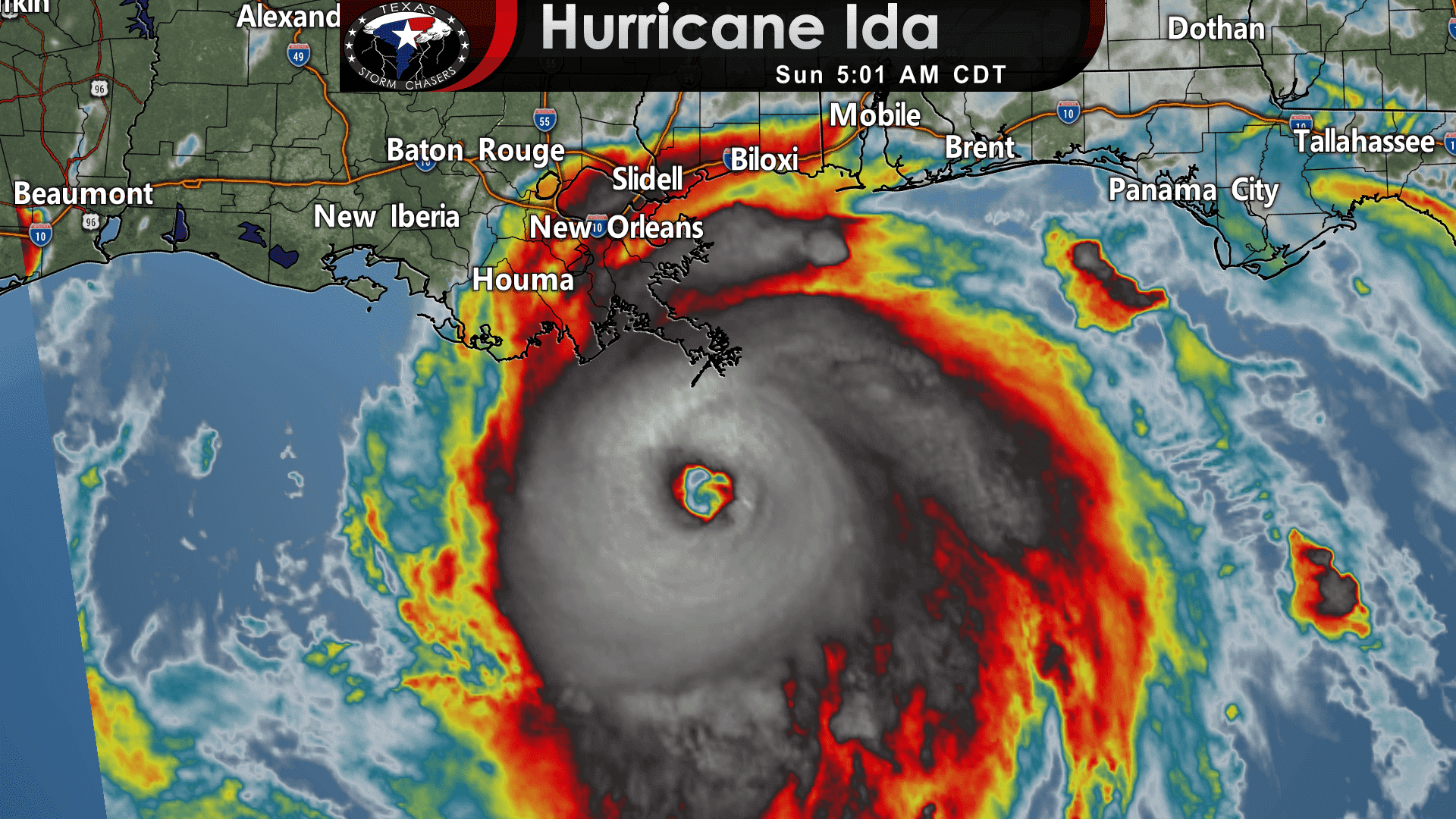 Category 4 Major Hurricane Ida still Intensifying; Now with 145 MPH Winds