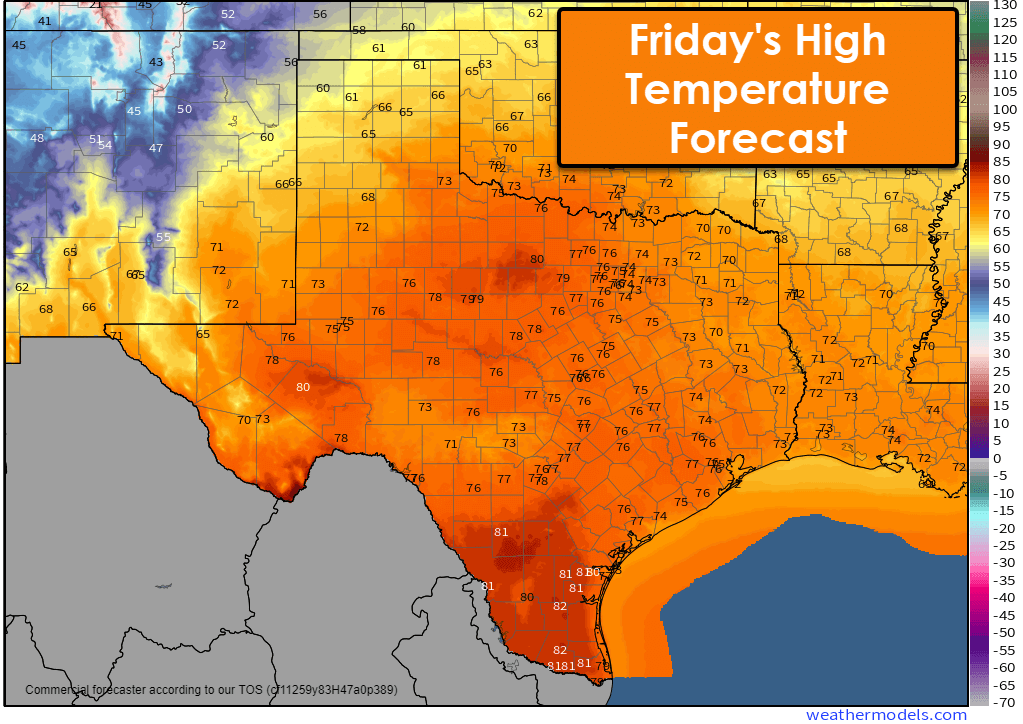 Calm(ish) weather for Texas until Friday