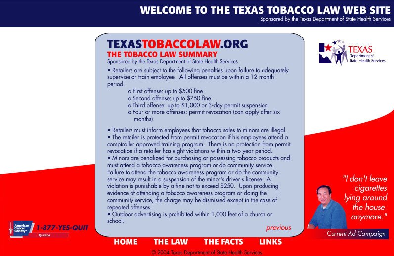 Texas Tobacco Law