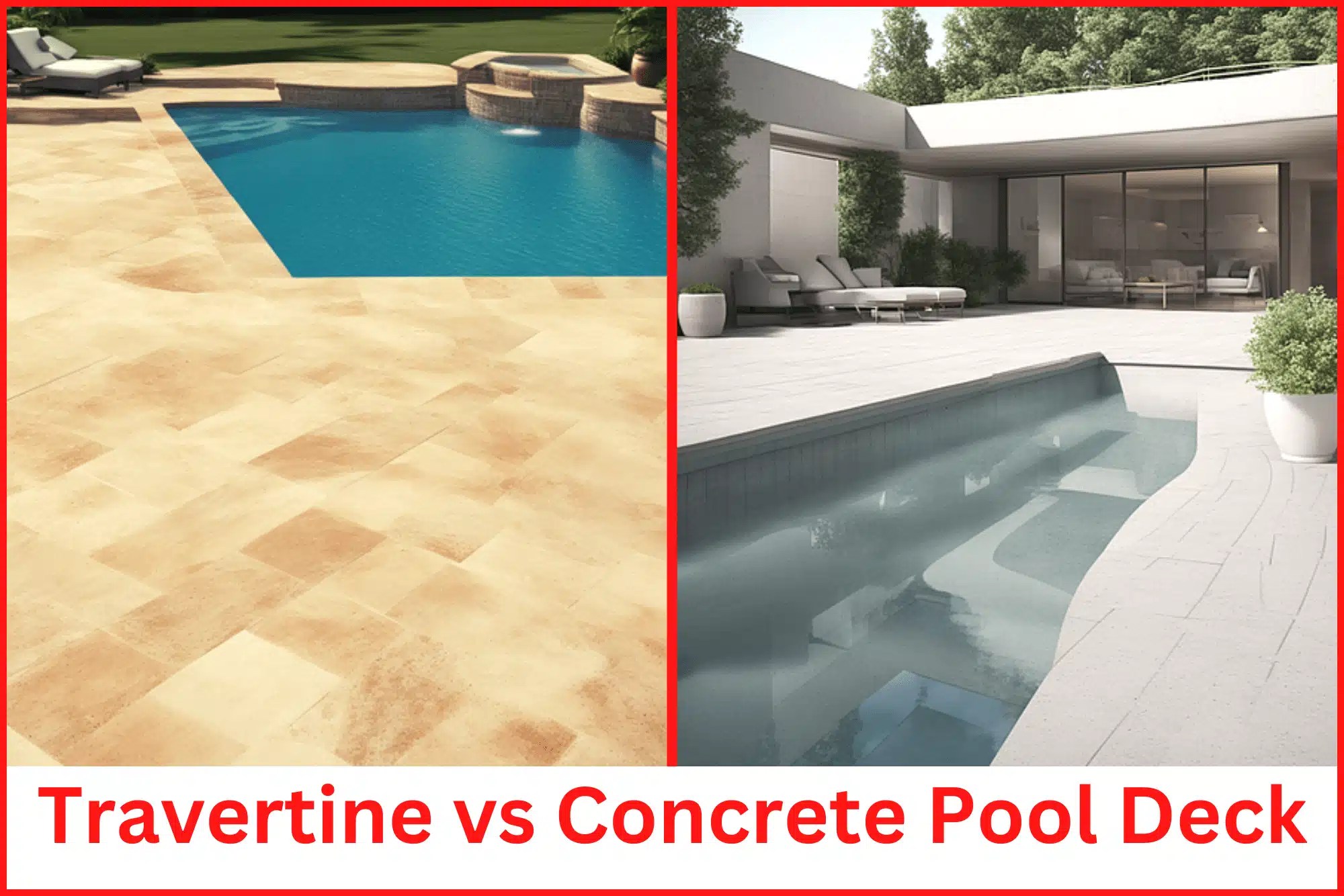 Travertine vs Concrete Pool Deck InDepth Comparison For 2023