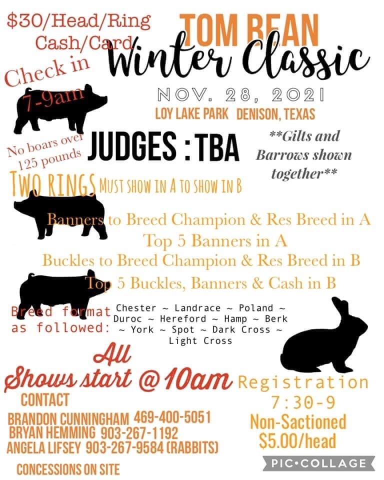 Tom Bean 2021 Winter Classic Texoma Exposition & Livestock Show, Inc.
