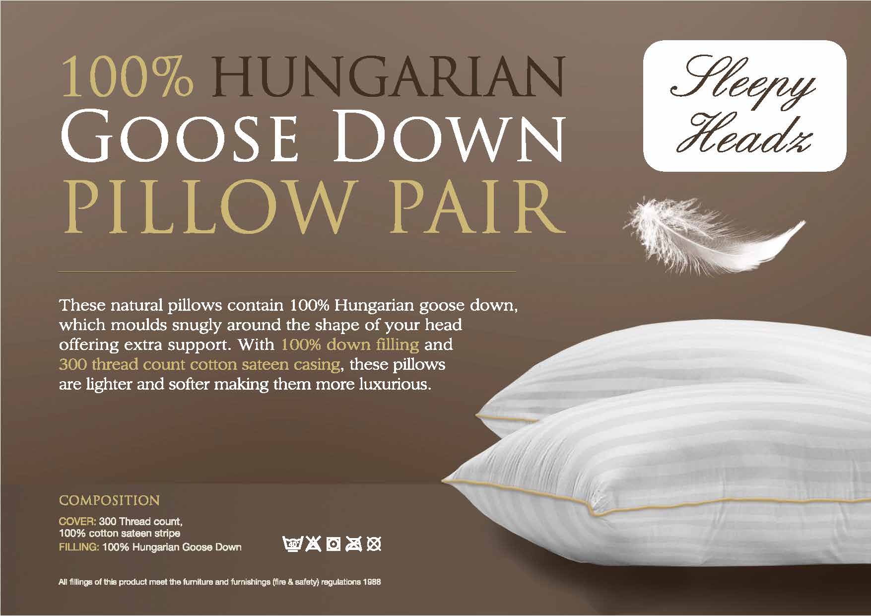 Hungarian Goose Down Pillow Pair Texstyle.ie