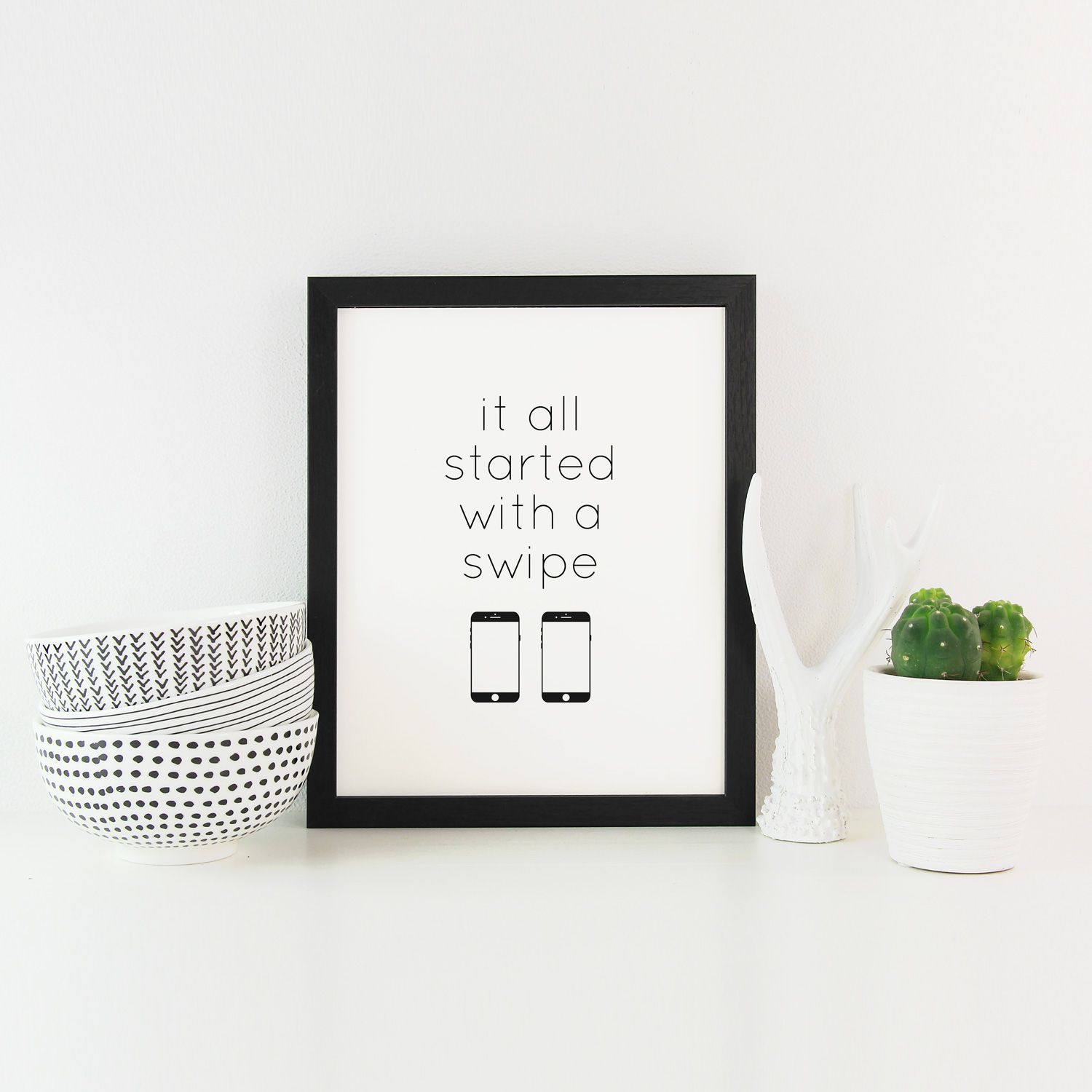 It all started with a swipe poster Handla idag till kanonpris Text