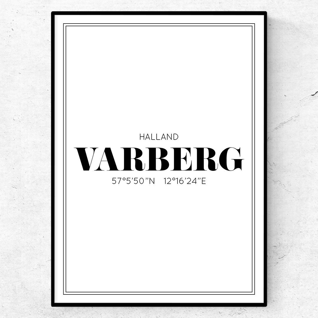 Varberg poster Snygg affisch Beställ ditt exemplar idag Text & Art