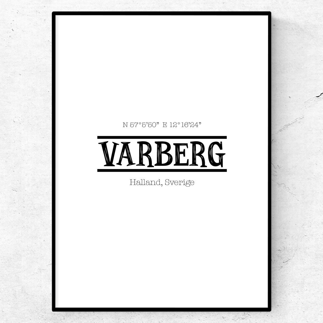 Varberg poster Betala med Klarna nu eller senare Text & Art
