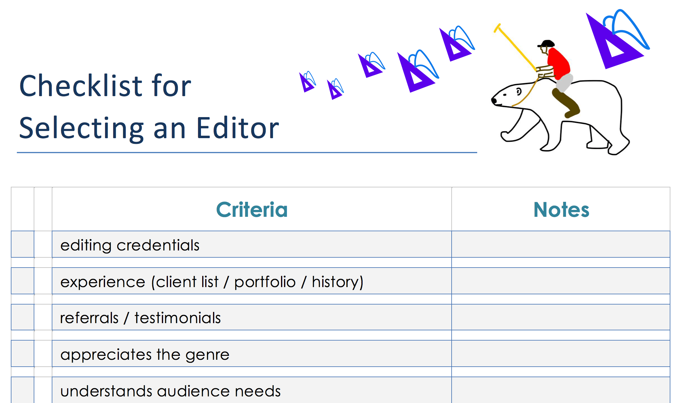 How to Pick the Right Editor for Your Project, a Printable Checklist
