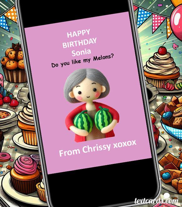 Birthday Melons Textcards