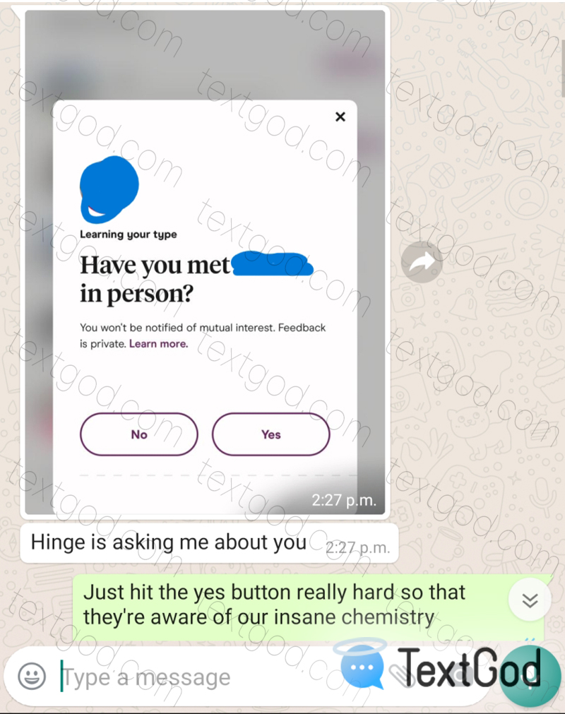 Daily ScreenshotHinge notification for the win