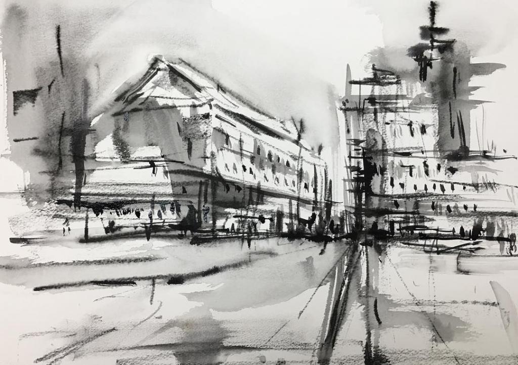 Монохромная живопись картины