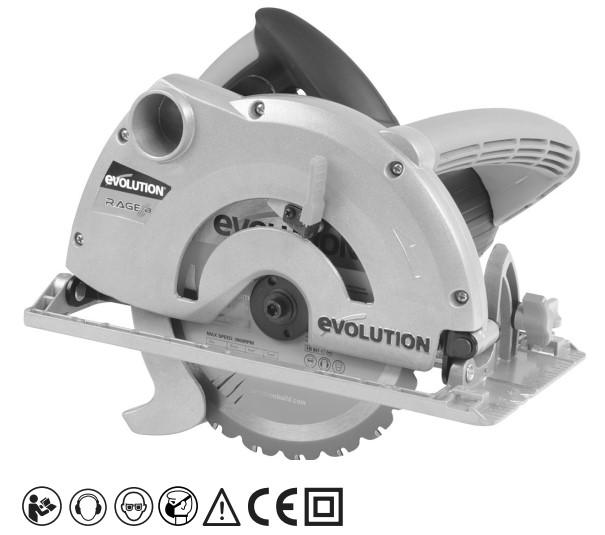 Evolution Rage Circular Saw user manual (185mm (71/4” Multipurpose