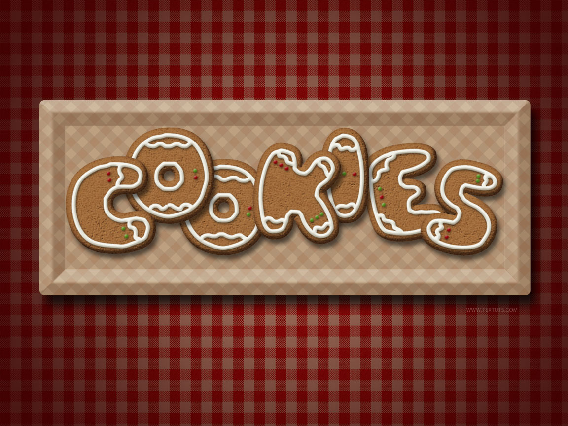 Christmas Cookies Text Gingerbread Cookies Text Effect PSD Cookie Font Textuts