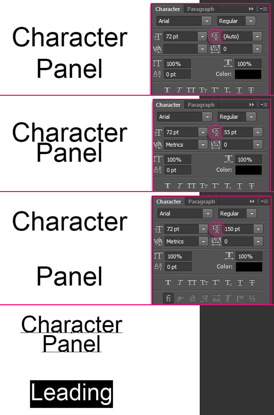 Type Tool in CS6 Character and Paragraph Panels Textuts