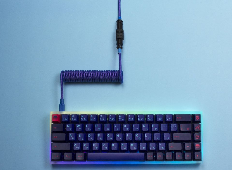 Laser Purple Coiled Keyboard Cable (ESeries) Tez Cables