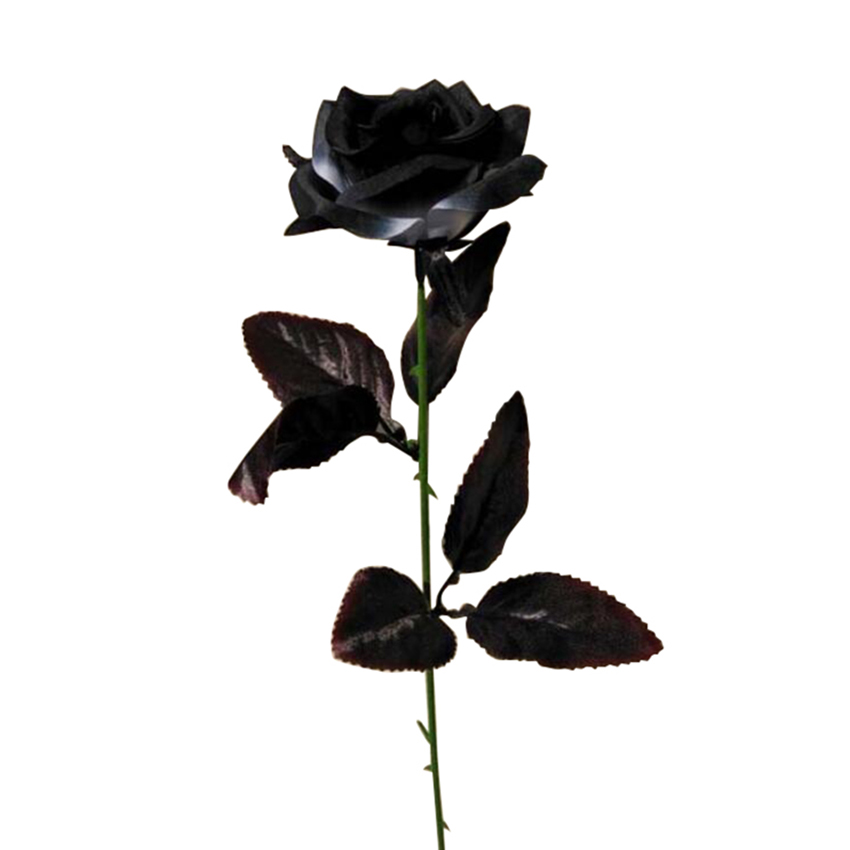 10pcs Artificial Flowers Black Roses Bouquets Real Looking Fake For