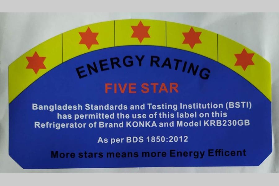 BSTI gives approval to put 5star Energy Rating Label on Konka refrigerators, freezers The