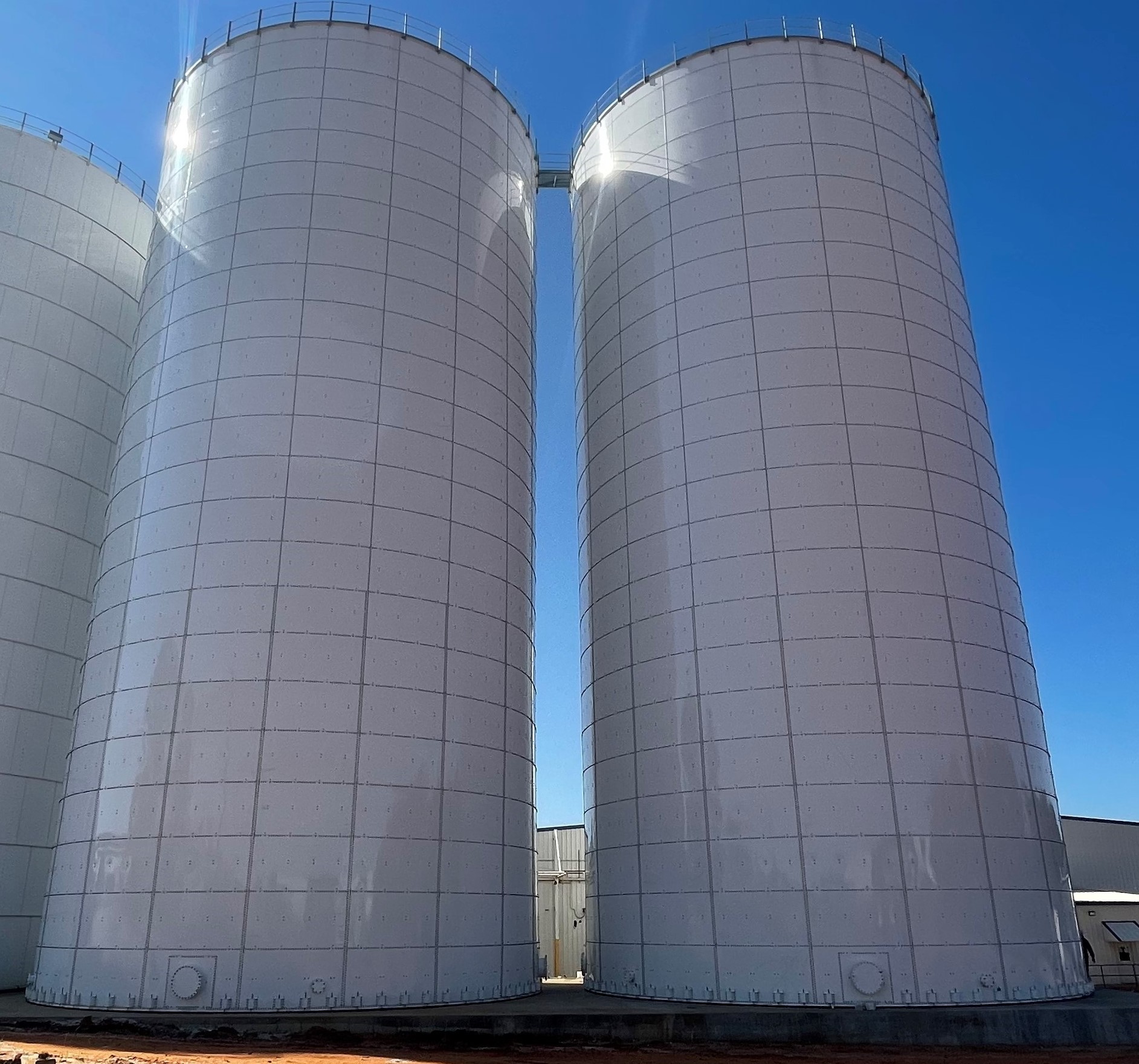 Tarsco Bolted Tank Completed Two Industrial Silos for Recycled Plastic