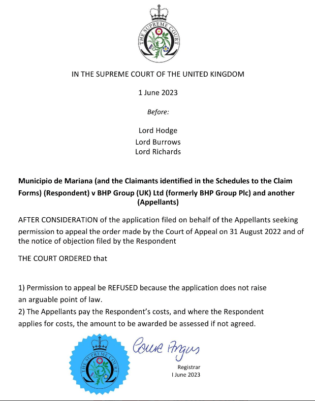 Supreme Court refuses permission to appeal against decision permitting