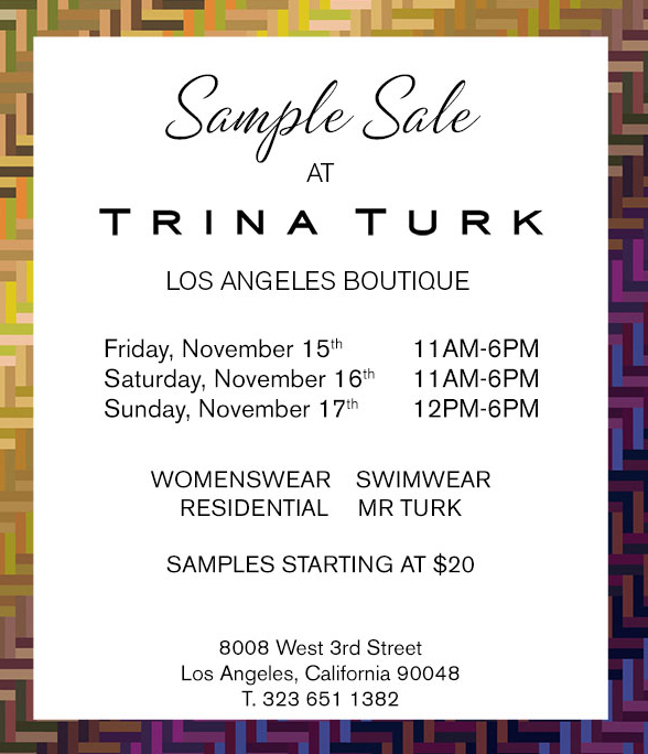 Trina Turk Sample Sale!!! TGIF Guide