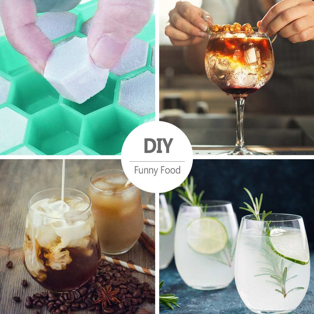 Upgrade Ice Cube Trays, TGJOR 2 Pack Silicone Flexible Ice Cube Trays with Lid, 74 Cubes Ice