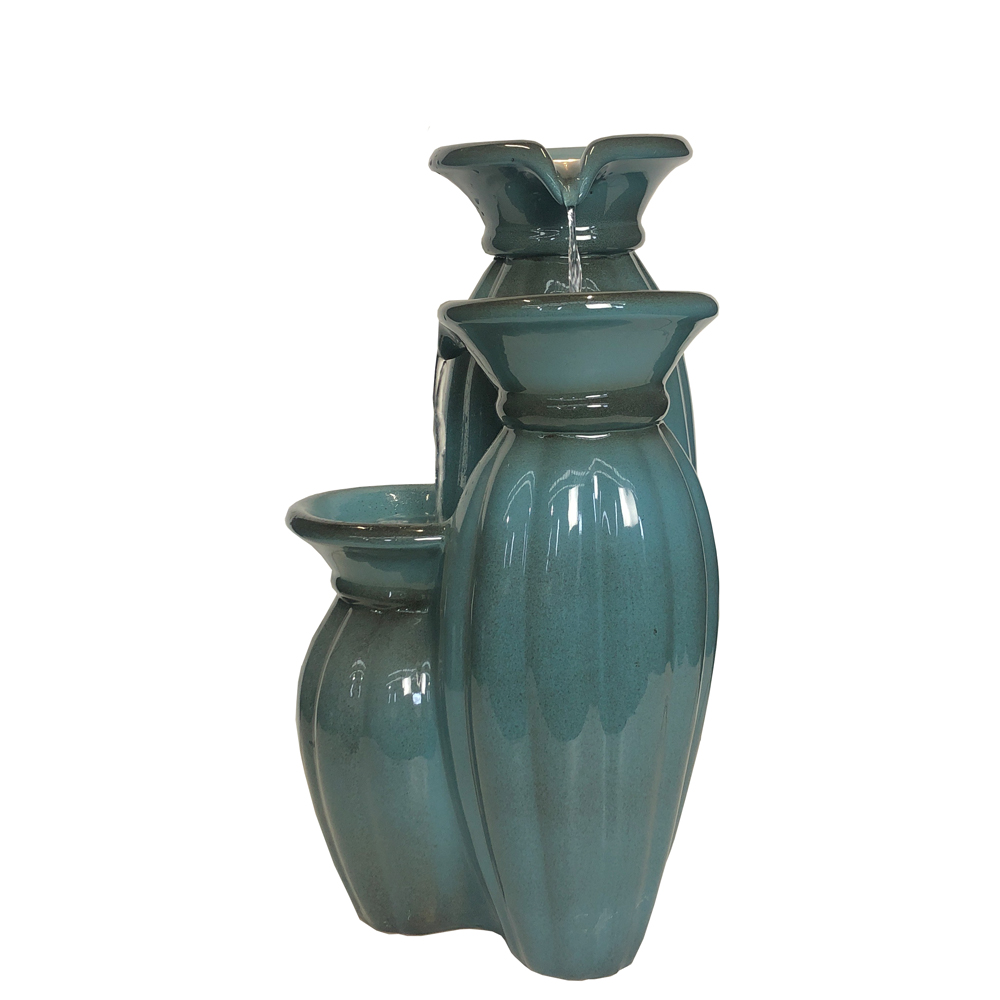 Triple Ceramic Vase Water Fountain Water Feature MZ12577BC TGOP