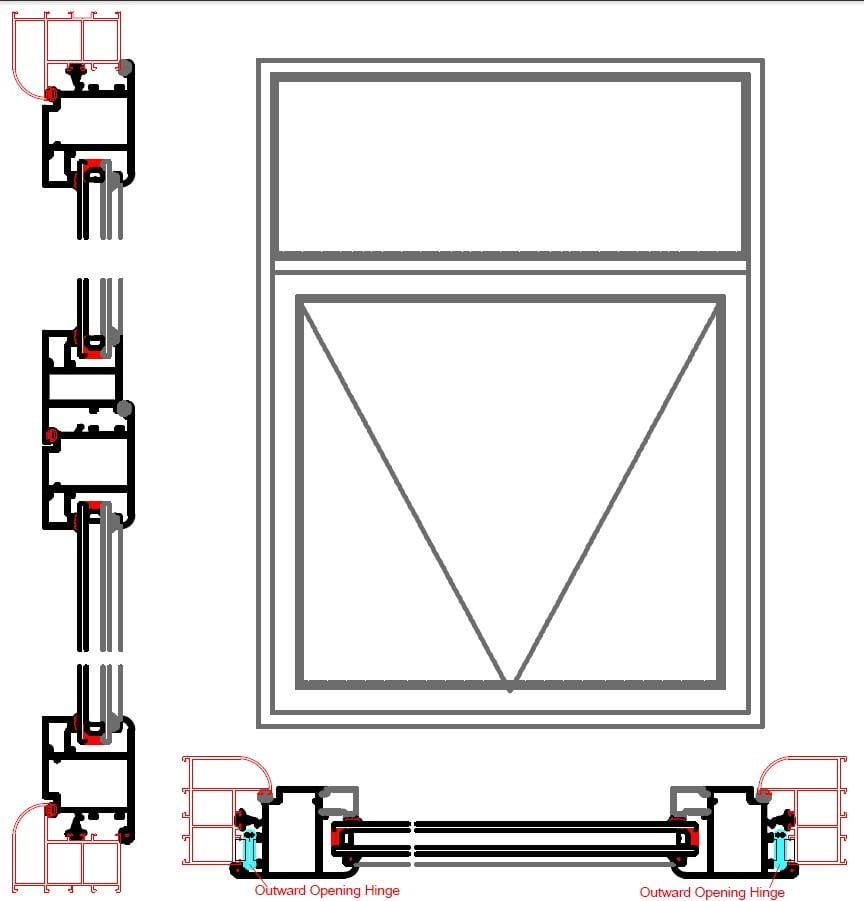 Outward Opening Hinge / 01081000 TGP Systems