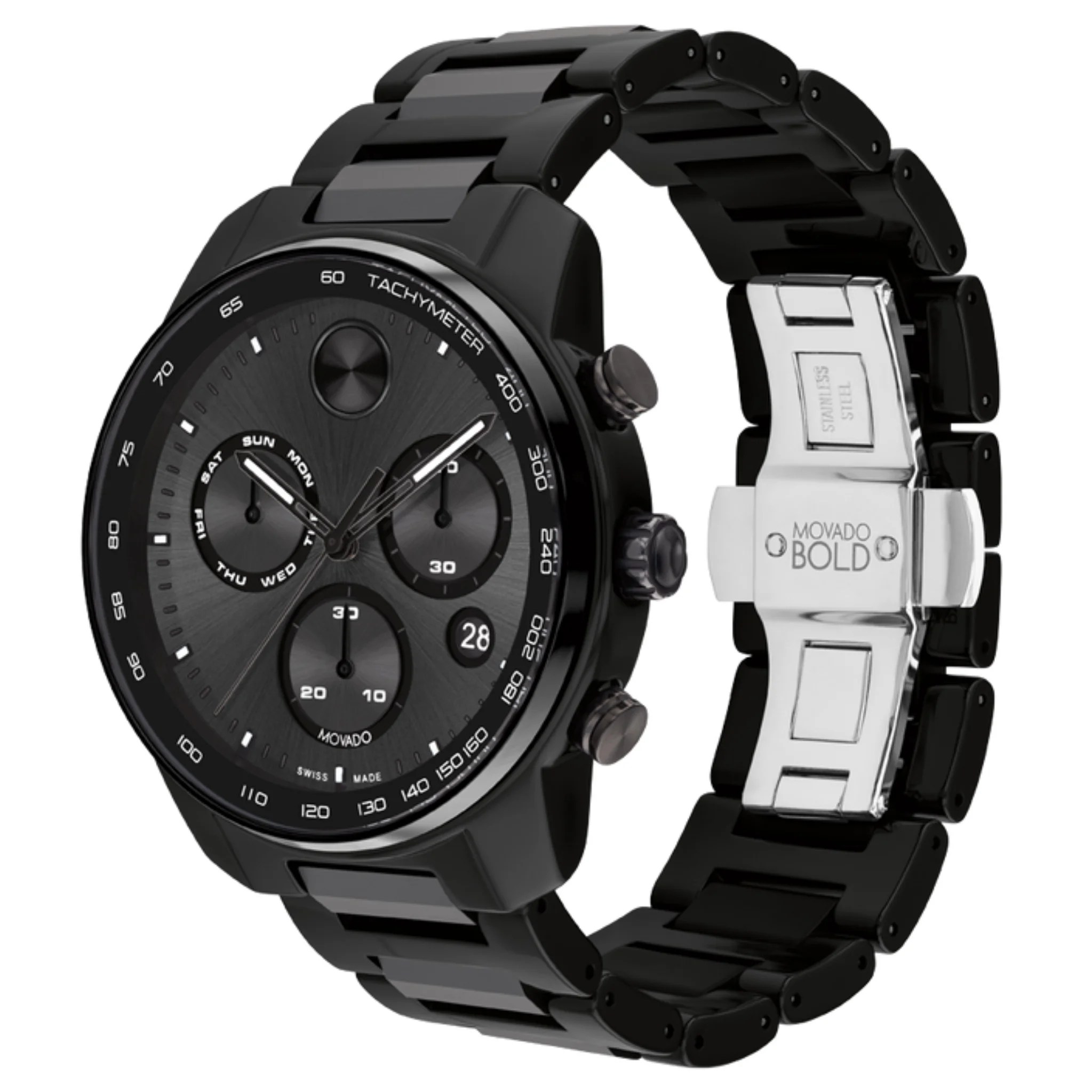 Movado Bold Chronograph Black Round Dial Men’s Watch – 3601103 – TGTLuxe