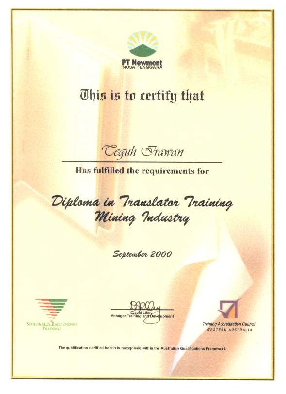 Dependable, Professional, Expert Indonesian Translator, Diploma in