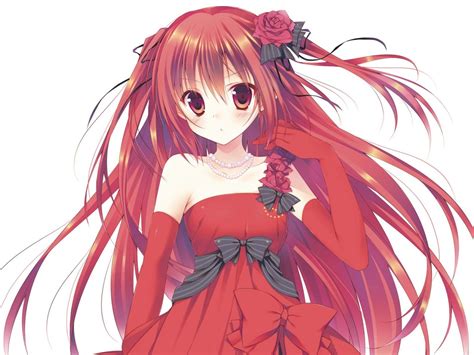 Redhairedanimegirl 19 Of The Best Red Haired Anime Girls You Ll Ever See Red Haired Girl With Bird On Her Head Anime Pinterest dark red hair decal roblox