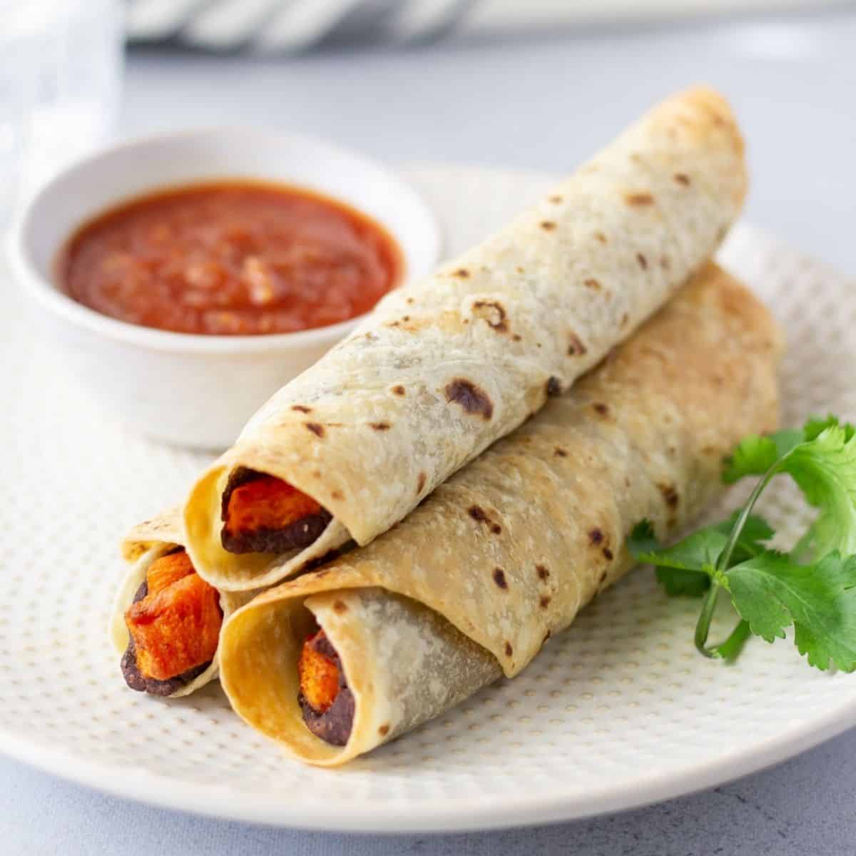 Black Bean and Sweet Potato Flautas Thai Caliente Mexican Recipes