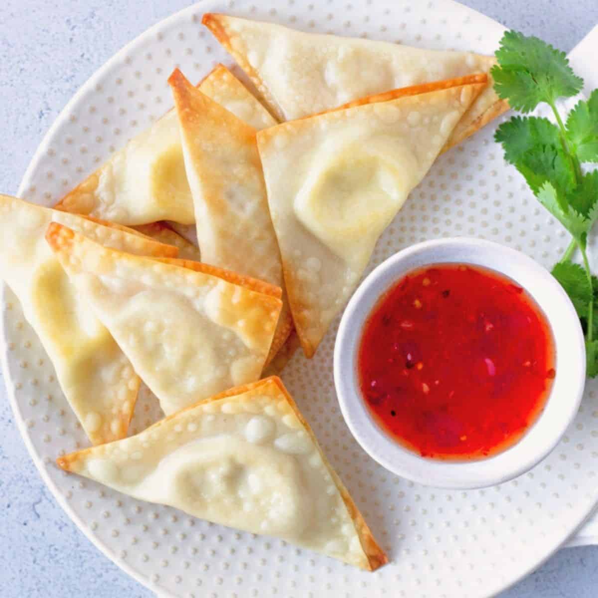Baked Cream Cheese Wontons Thai Caliente Appetizer Recipes