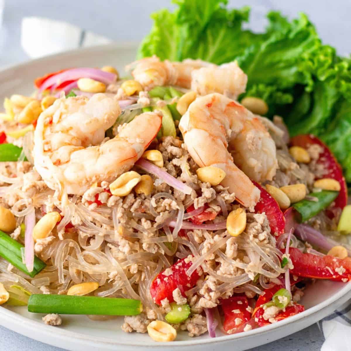 Yum Woon Sen Thai Glass Noodle Salad Thai Caliente Thai Recipes