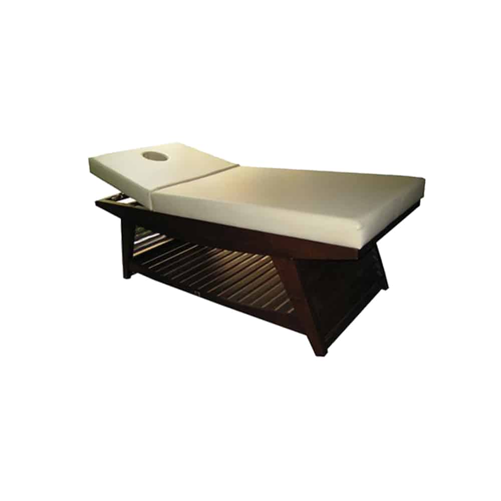Pinewood Massage Bed with Backrest Height adjustable and a Face Hole on