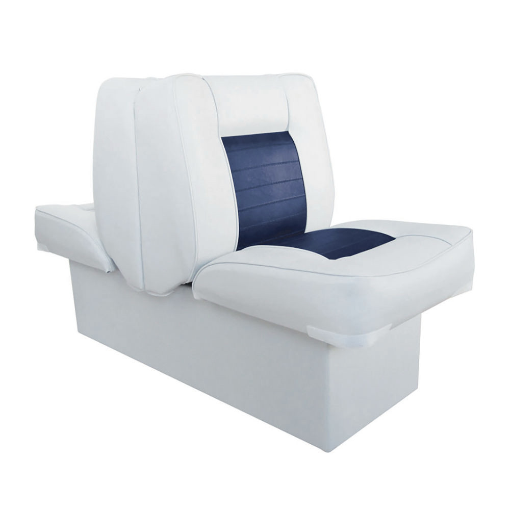 BacktoBack Lounge Boat Yacht Seat, White and Blue