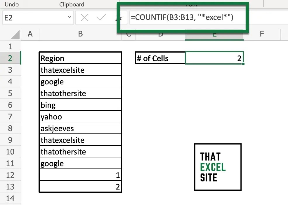 How to Count Cells That Contain Text in Excel That Excel Site