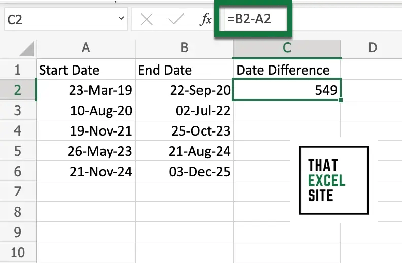 How to Calculate the Number of Months Between Two Dates in Excel That