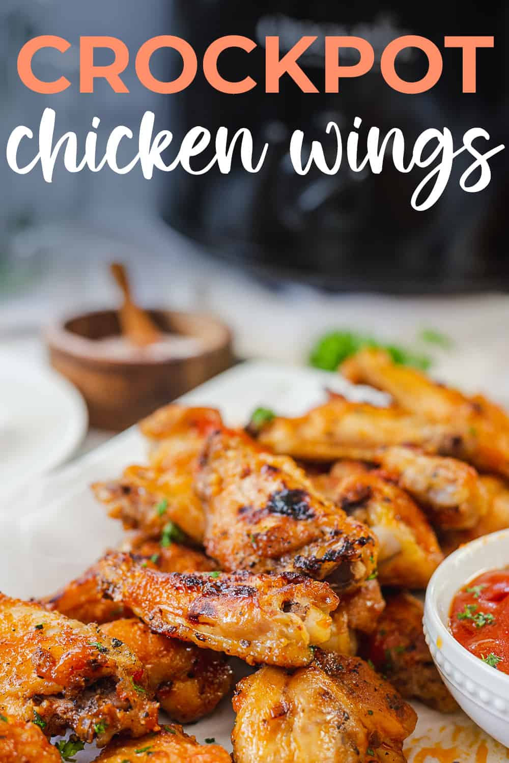 Slow Cooker Chicken Wings with BBQ Sauce!