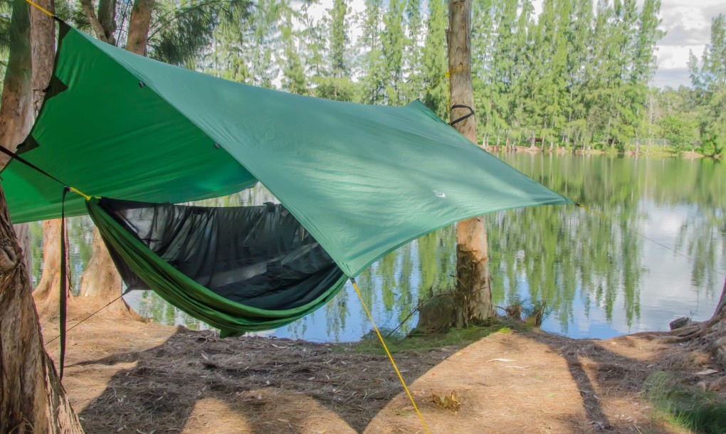 This portable lightweight tarp looks perfect for those wet camping