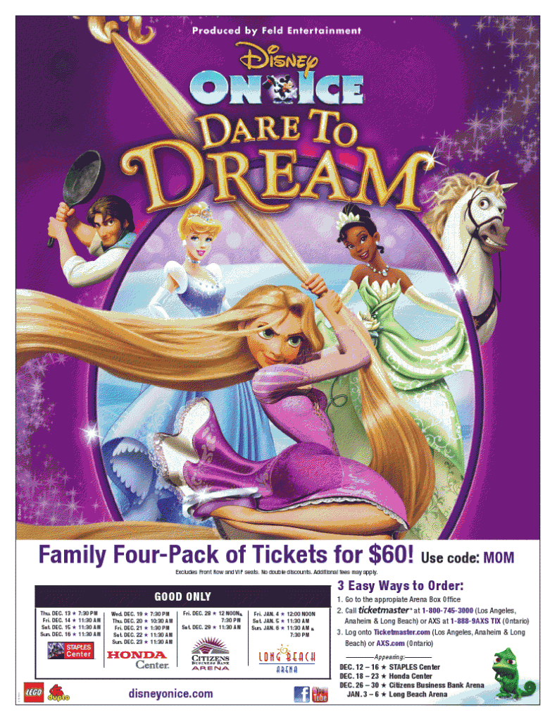 SoCal Discount Disney On Ice presents Dare To Dream That's It LA