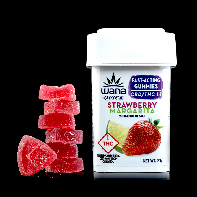 Wana Quick Strawberry Margarita 11 CBD/THC FastActing Gummies THC