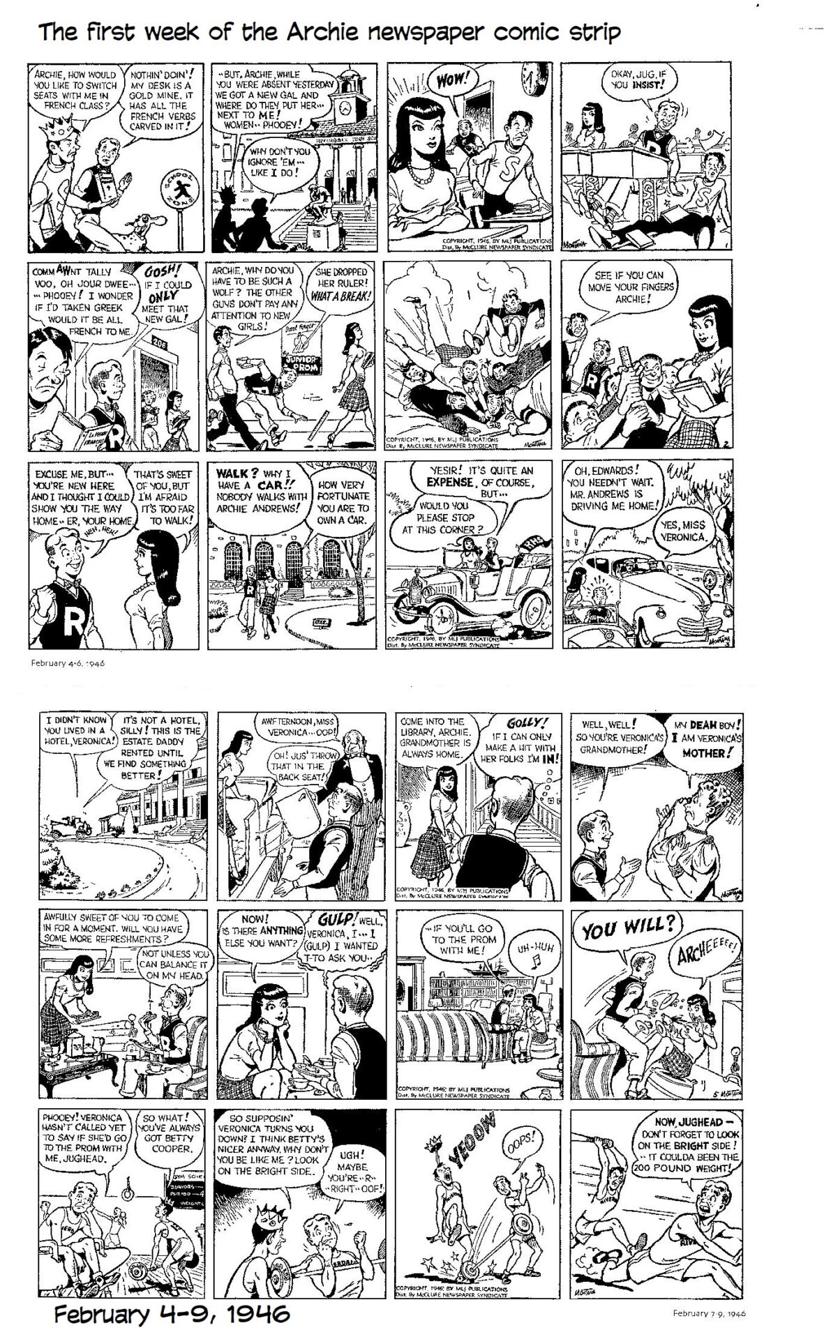 Bob Montana’s Archie Newspaper Comic Strip...And Who, Actually