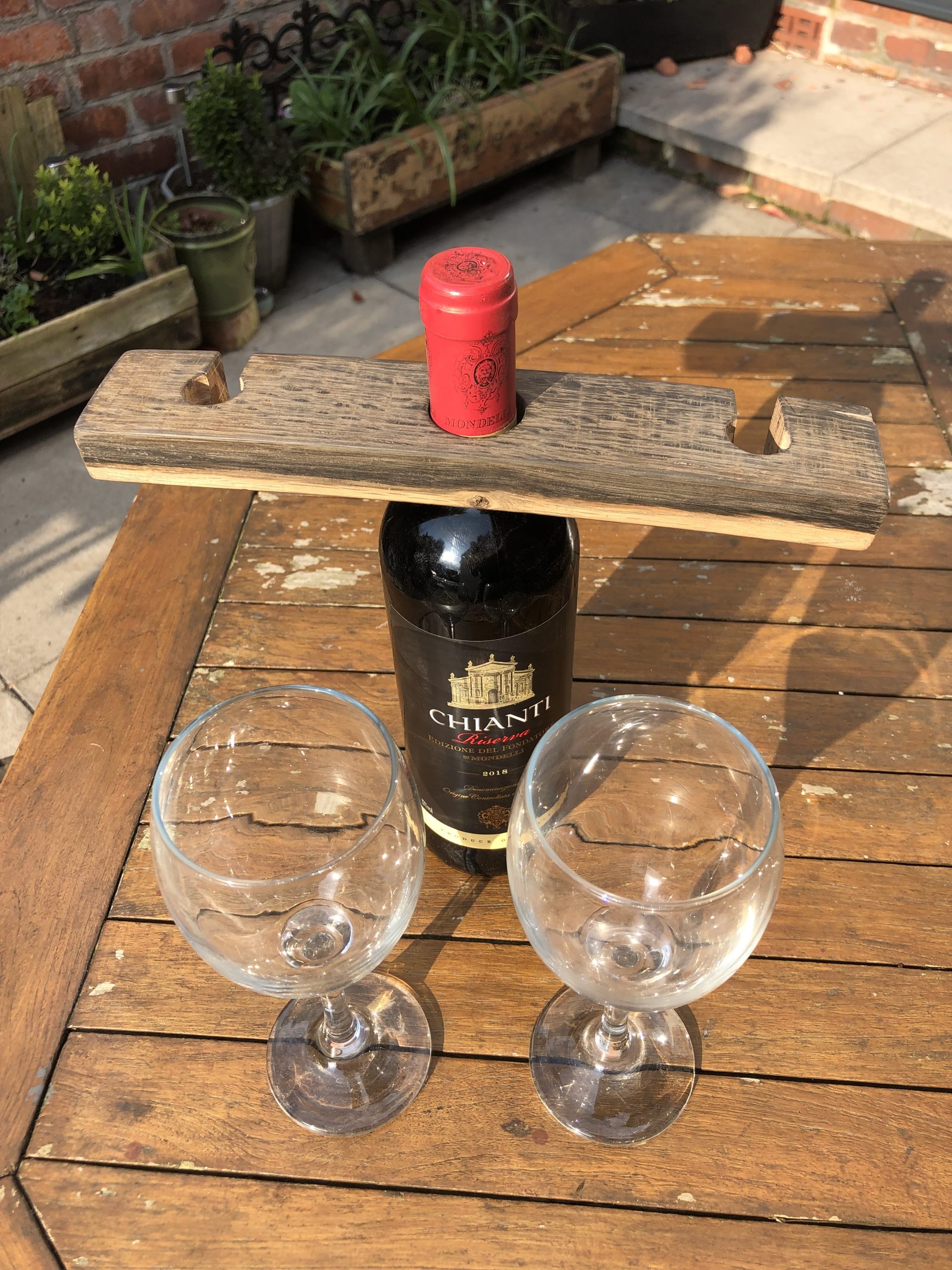 Oak Wine Barrel Glass Holder The Dram of Churchtown Whisky Shop for