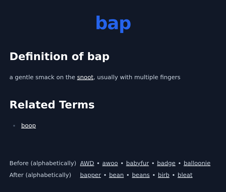Bap Definition The Furry Dictionary